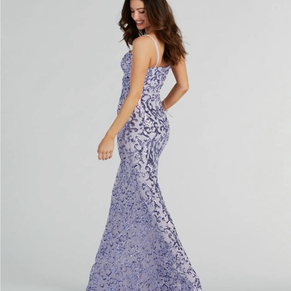 Noemi Formal/Prom Purple A-Line Dress Size Large - Picture 3 of 4